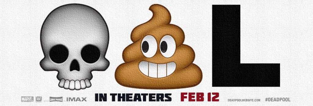 Emoji advertising for an irreverent anti-hero flick: Deadpool